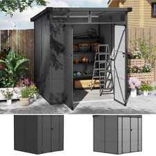 6 x 6ft Plastic Garden Storage Shed with Windows and Air Vents