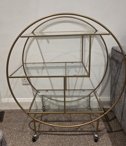 Gold circular glass drinks - gold,