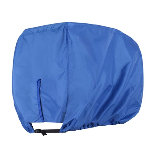 Blue outboard motor hood - motor,