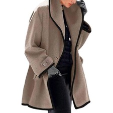 Women Baggy Trench Duffle Overcoat Coat Outwear Ladies Warm Pocket Jacket NEW