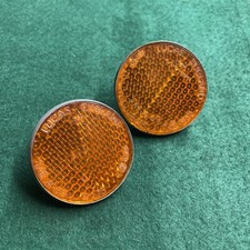 Triumph BSA Norton Orange Round Reflector Genuine Lucas 2.125 x2 Used