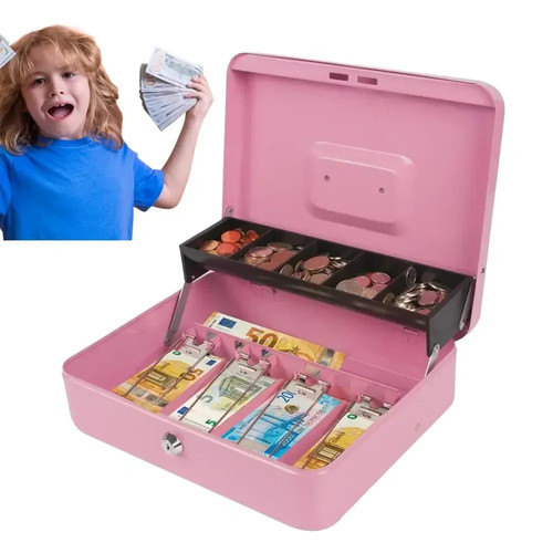 Locking cash box with money - locking,