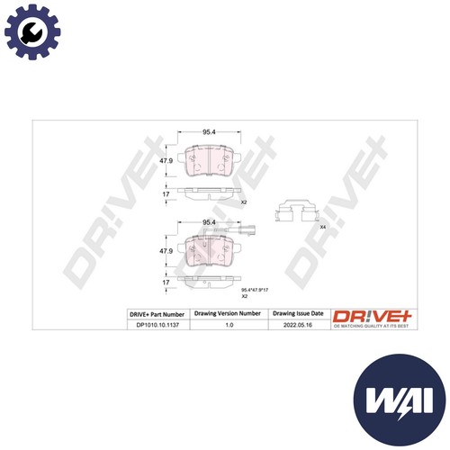 Brake pad set disc - set,