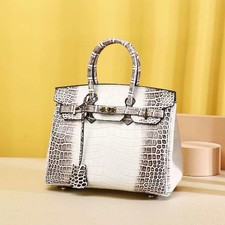 Luxury Himalaya White Crocodile Skin Handbag For Women