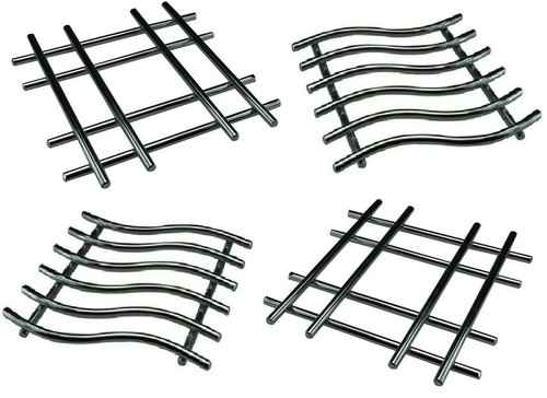 Chrome trivet cross design - chrome,