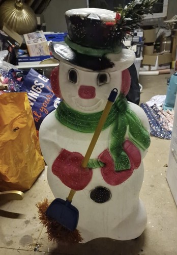 Vintage fibre optic snowman - vintage,