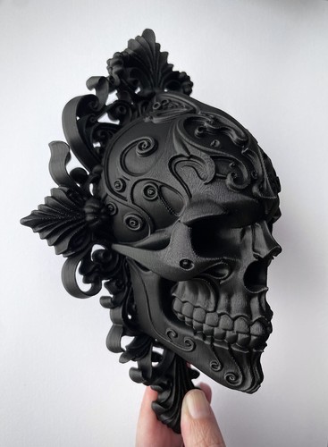 Gothic ornate skull wall - gothic,