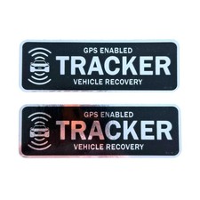 2 Pack -  Chrome 8cm GPS Enabled Vehicle Tracker Self Adhesive Stickers SG155