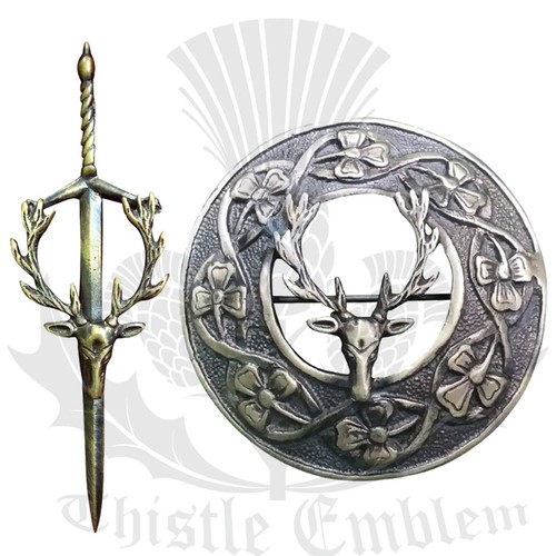 Scottish kilt pin stag head - kilt,
