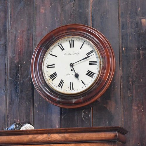 Antique mahogany station clock - mahogany,