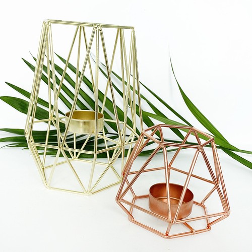 2pcs geometric candle holders - 2pcs,