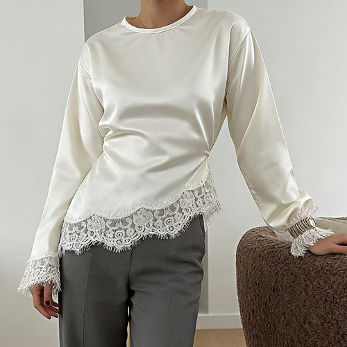 Belted waist lace patchwork - waist,