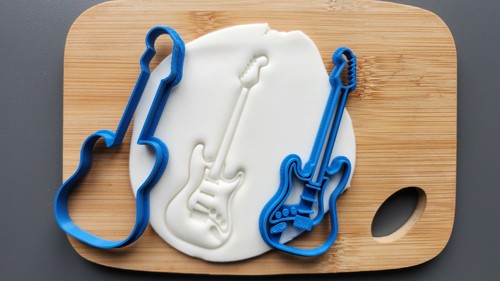 Electric guitar cookie biscuit - electric,