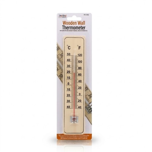 Wooden wall thermometer indoor - thermometer,