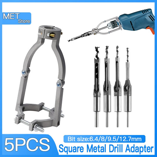 Square hole drill bit - bit, adapter