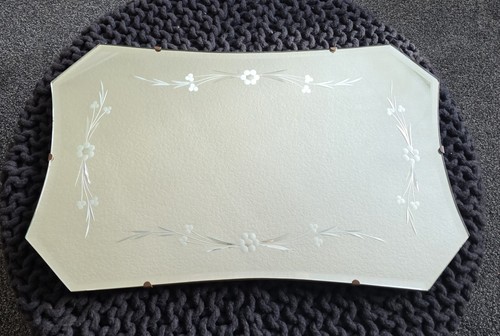 Vintage etched engraved mirror - engraved,
