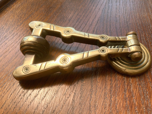 Antique brass door knocker - door,