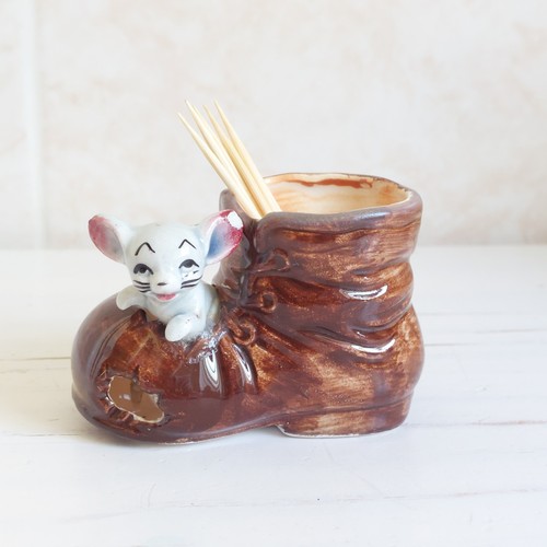 Vtg mouse boot - in, ceramic
