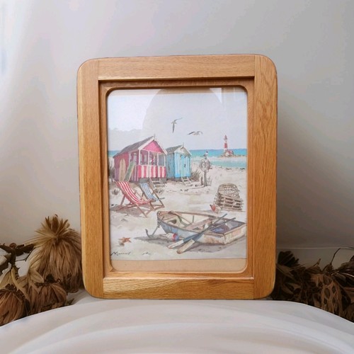 Solid oak wood framed print - oak,