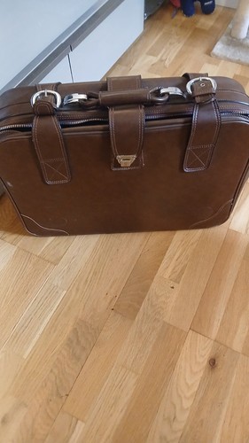 Vintage retro brown luggage - brown,