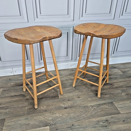 Vintage rustic saddle stools - rustic,