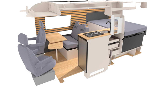 Camper van conversion flat - van,