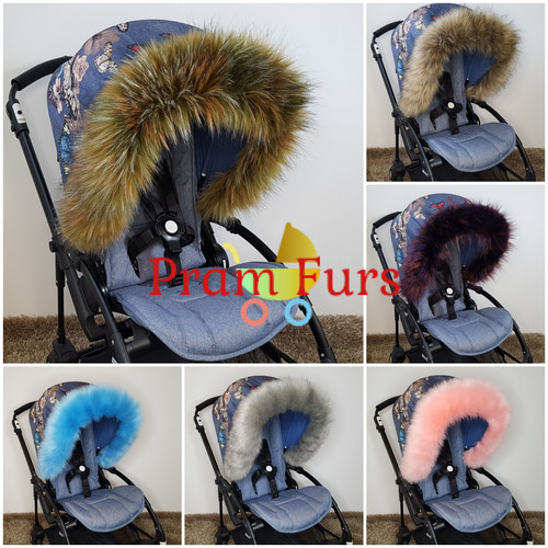Pram fur hood trim stroller - fur,