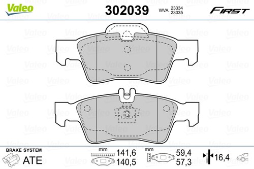 Rear valeo 302039 brake - rear,