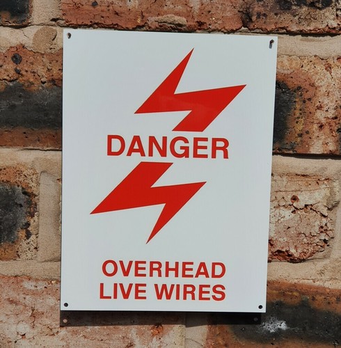 Danger overhead lines railway - overhead,