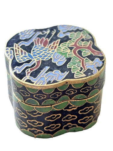 Cloisonne trinket box pill box