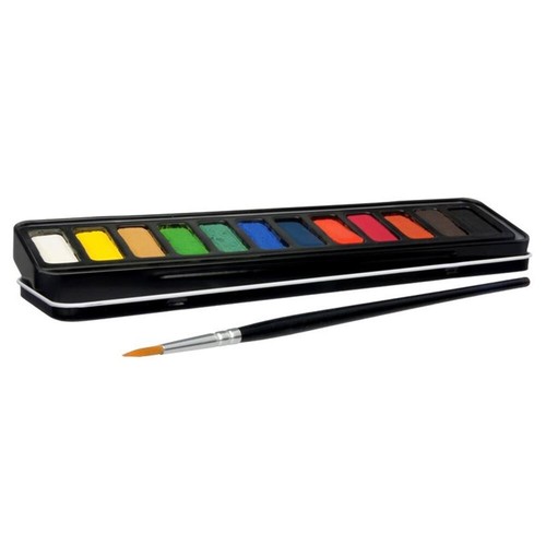 Watercolour paint box contains - paint,