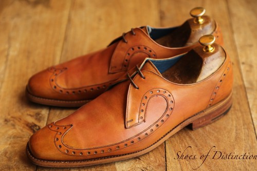 Barker tan brown leather derby - tan,