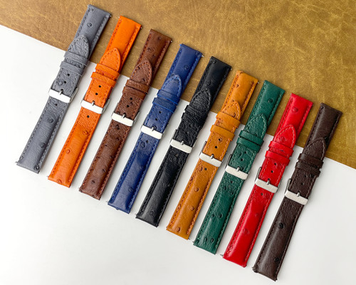 Ostrich leather watch - watch, strap
