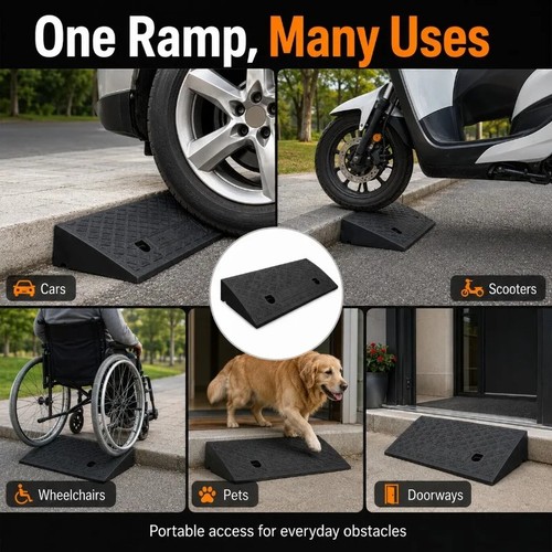 Portable rubber threshold ramp - rubber,