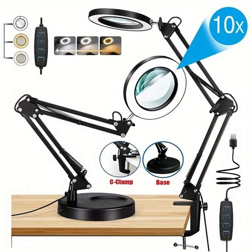10x led magnifier glass desk - led,