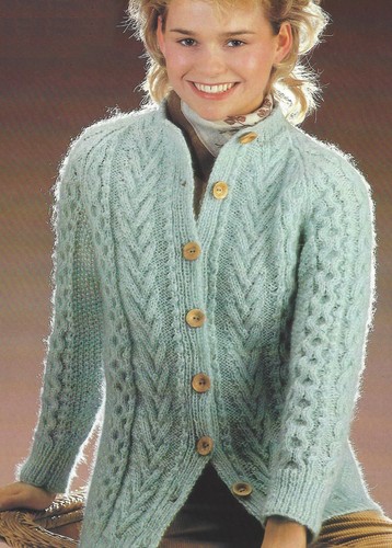Ladies aran cardigan jacket - ladies,