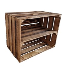 Wooden crates with shelf in