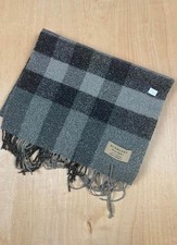 🧣 Burberry Cashmere Scarf – Charcoal & Silver Check (Made in Scotland)