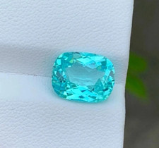 7.89 Ct Certified Natural Blue Paraiba Tourmaline Loose Cushion Cut Gemstone A+