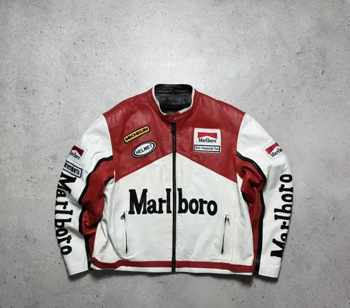 Marlboro leather racing bomber - leather,
