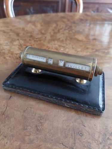 Antique brass desk calendar - desk,
