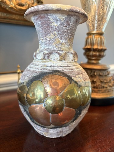 Vtg terracotta with brass and - vtg,