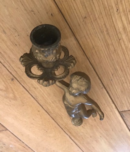 Vintage french brass cherub - vintage,