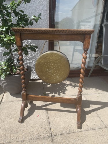 Oak brass dinner gong - brass,