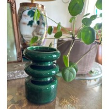 Vintage Cari Zalloni Steuler Keramik Green Candle Holder MCM West German Pottery