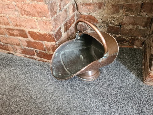 Copper coal scuttle - scuttle, bucket