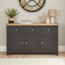Cheshire Black Oak Large 3 Drawer 3 Door Sideboard SLIGHT SECONDS-CB37-F314