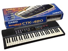 Vintage Casio CTK-480 61-Key SongBank Keyboard w/ Box & Power Adapter