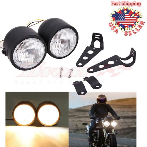 Black twin headlight - twin,