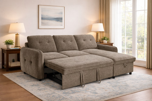 Brown universal corner sofa - brown,
